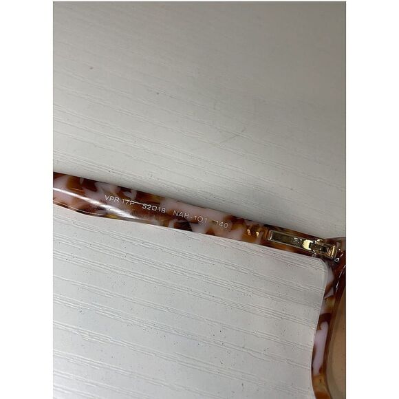 Prada Sunglasses Spotted Brown Pink Tortoise Shell Cat Eye VPR 17P Size 52-18 - Picture 8 of 14